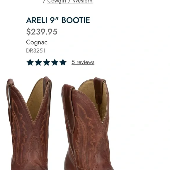 Womens Tony Lama Classic Brown Leather Western Cowboy Boots - Picture 8 of 8